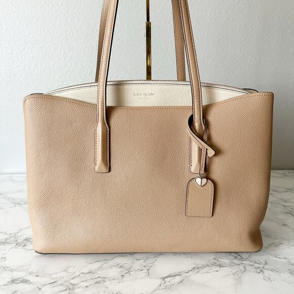 Kate Spade Tan Leather Tote Bag - Picture 2 of 15